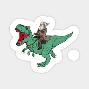 riding a dinosaur Magnet