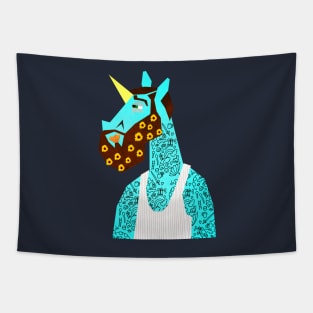 Flower Power Beard Unicorn Tapestry