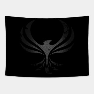 PHOENIX POWER Gray, Retro Design, Rings Tapestry