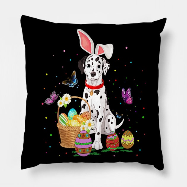 Easter Day Dalmatian Dog Pillow by Xamgi