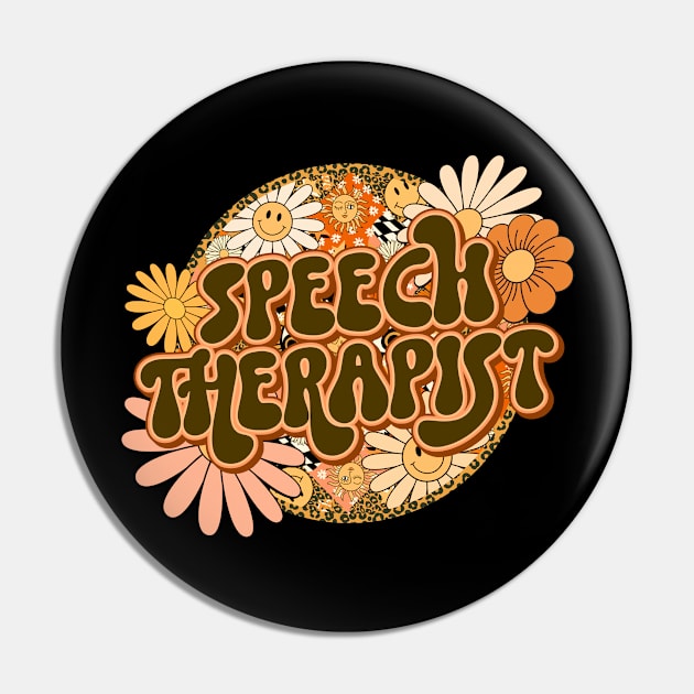 Speech Therapist Vintage Retro SLP Pin by Visual Vibes
