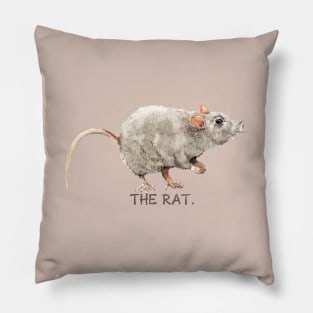 Year of the Rat Watercolor Illustration Pillow