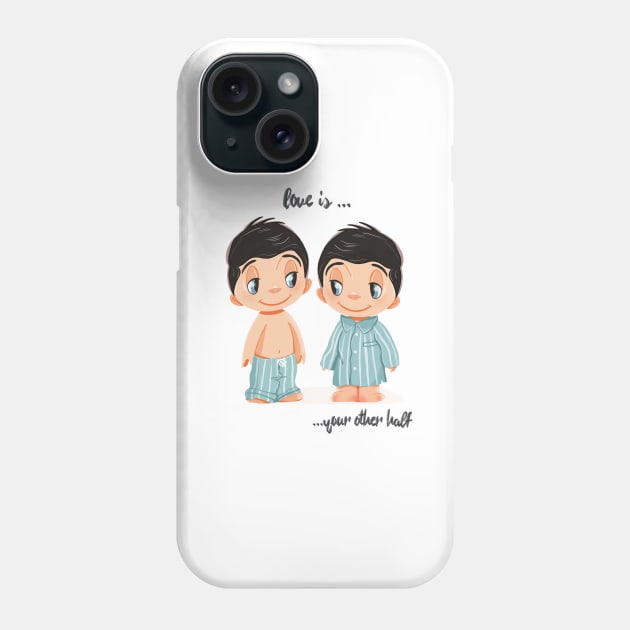 Love is love lgbt day pride, valentines matching couple, couples love is, love is quotes, lgbt gift Phone Case by PrimeStore