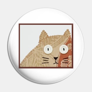 Digital Art Excerpt from 3 Fat Cats #1-Orange Cat Pin