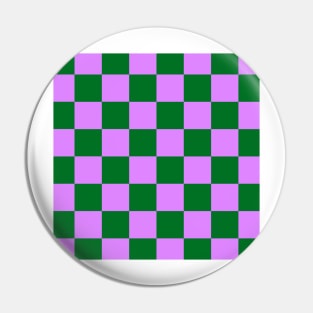 Checked pattern - purple and green checks Pin