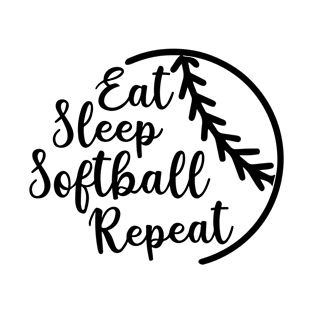 Eat Sleep Softball Repeat, Softball Season T-Shirt