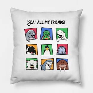 Sea Creatures are friends Pillow