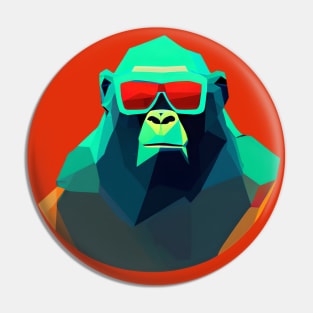 Cool Low Poly Gorilla wearing Sunglasses Pin