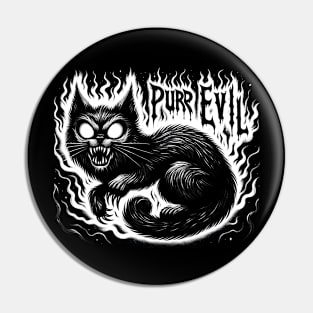 Purr Evil Heavy Metal Satanic Cat Pin