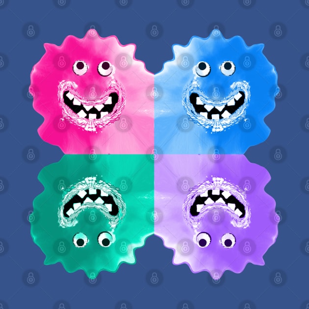 Goofy Jelly Monster Emoji Pixel Smiling Face by PlanetMonkey