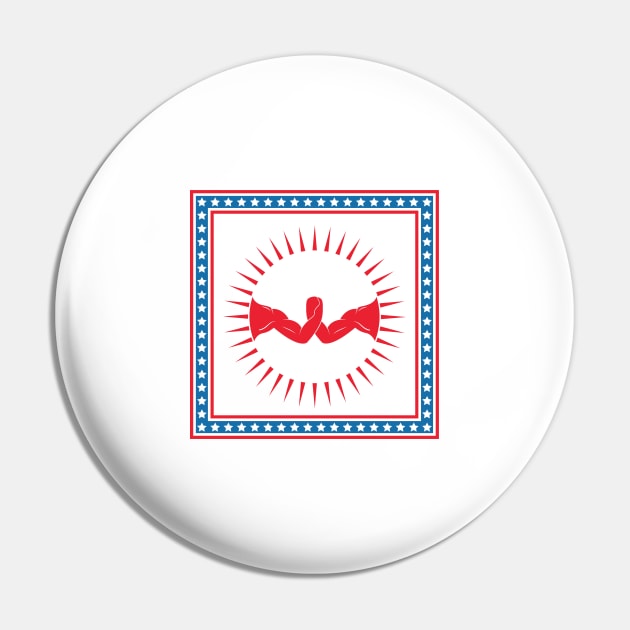 Patriotic Arm Wrestling Pin by HobbyAndArt