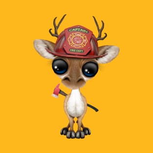 Cute Baby Deer Firefighter T-Shirt