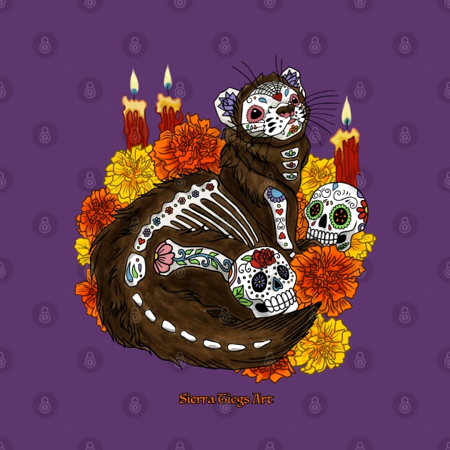 Dia de los Muertos: Ferret by SierraTiegsArt