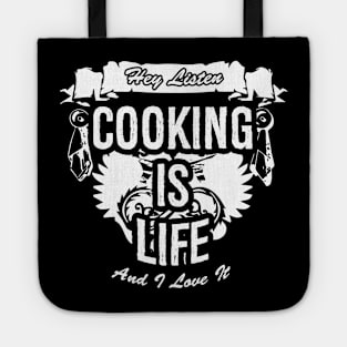 Cooking Is Life Creative Job Typography Design Tote