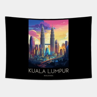 A Pop Art Travel Print of Kuala Lumpur - Malaysia Tapestry