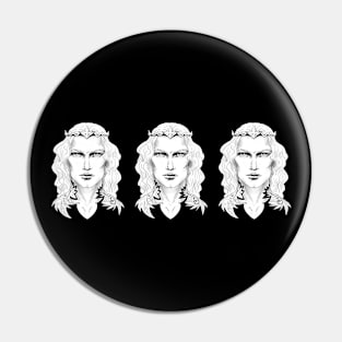 Fairy King Black & White Mug Pin