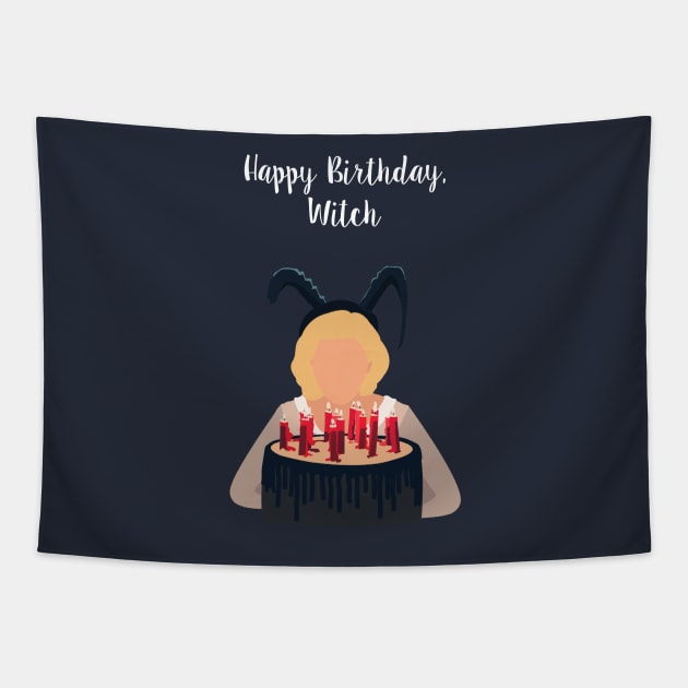 Happy Birthday, Witch Tapestry by simonescha