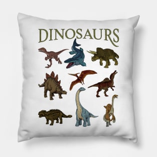 Various types of dinosaurs Pillow