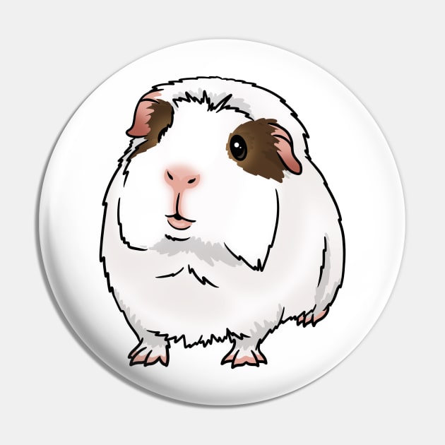 White, Brown Eye Patches Crested Guinea Pig Pin by Kats_guineapigs