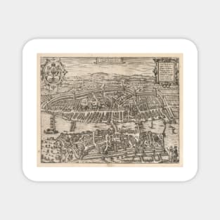 Vintage Pictorial Map of Zurich Switzerland (1581) Magnet