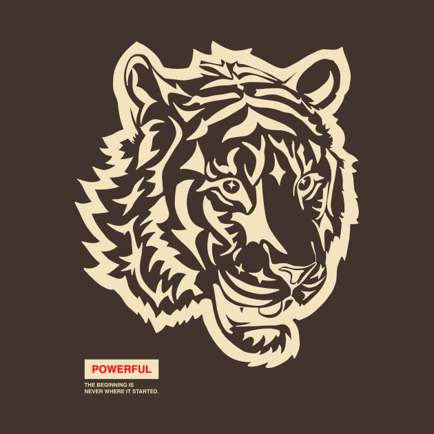 Powerful Tiger | Off White Front & Back Design by ConstellationPublishing