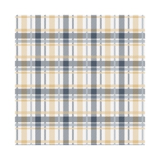 Tartan - Natural White, Navy and Sand T-Shirt