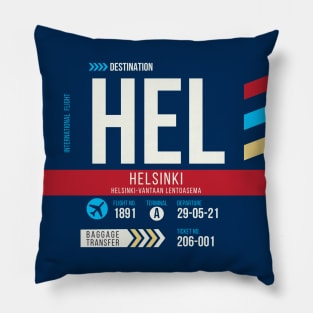 Helsinki (HEL) Airport Code Baggage Tag C Pillow