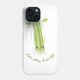 Let's Celery-brate Life Cute Watercolor Celery Phone Case