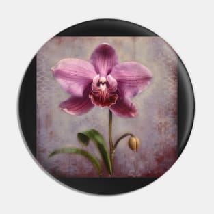 Mauve Folk Art Orchid Pin