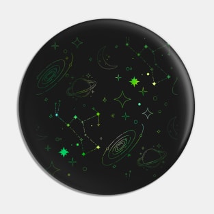 Green Galaxy Pattern Pin