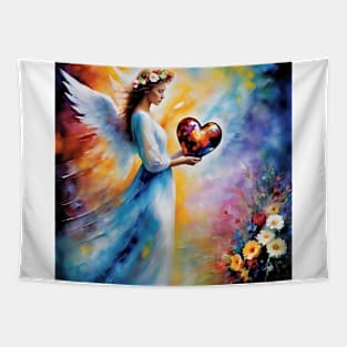 Angel with big heart Tapestry