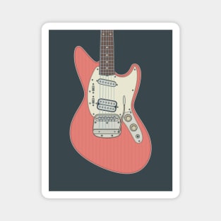 Fiesta Red Offset Guitar Magnet