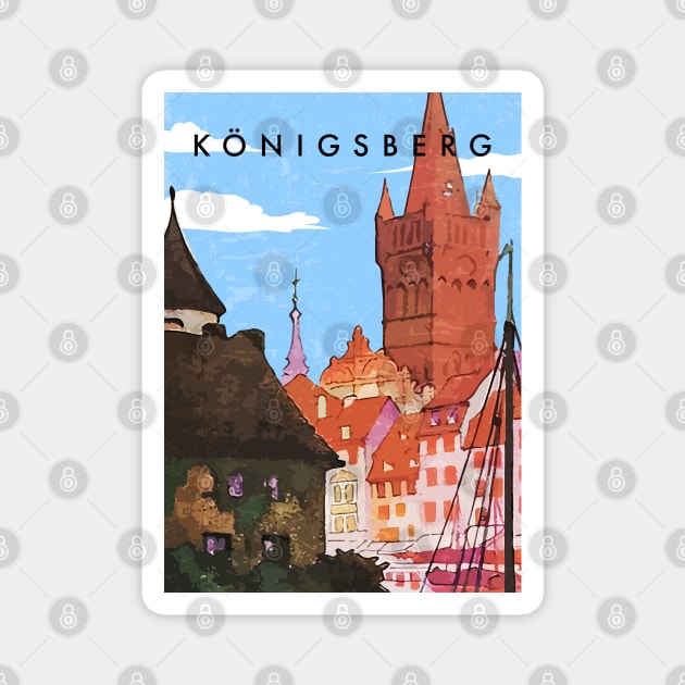 Konigsberg, Prussia, Germany.Retro travel poster Magnet by GreekTavern