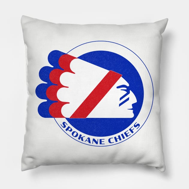 Defunct Spokane Chiefs WIHL Hockey 1982 Pillow by LocalZonly