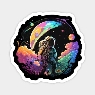 Astronaut in Space Colorful Vibrant Psychedelic Magnet