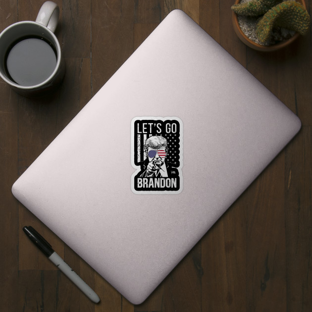 Funy Let's Go Brandon Trump Vintage US flag - Lets Go Brandon - Sticker