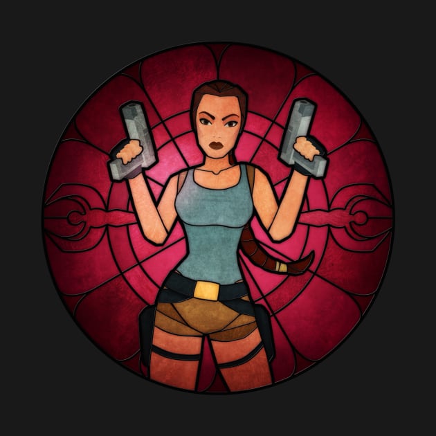 Stained Glass Tomb Raider by RikDrawsThings