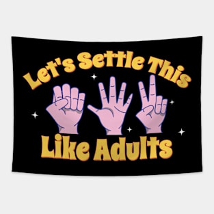 Rock paper scissors Retro - Settle this like adults Tapestry