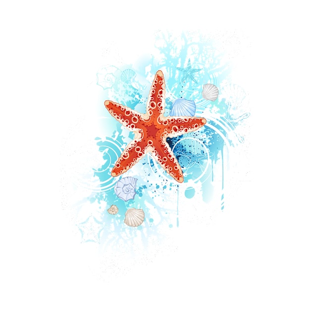 Red Starfish ( Sea Starfishes ) by Blackmoon9