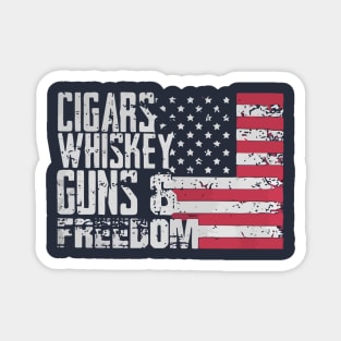 Cigars whiskey guns and freedom Magnet