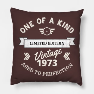 One of a Kind, Limited Edition, Vintage 1973, Aged to Perfection Pillow