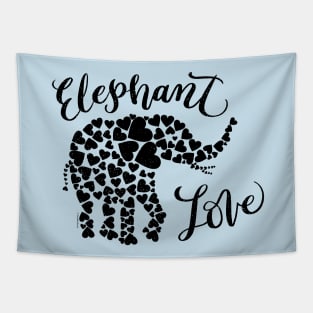 Elephant Love Graphic Hearts Design Tapestry