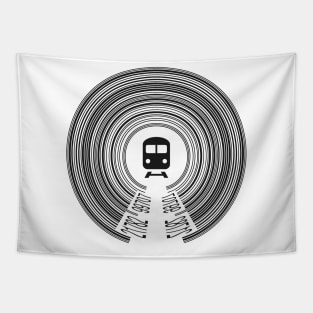 Barcode Tunnel (Train Lights) Tapestry