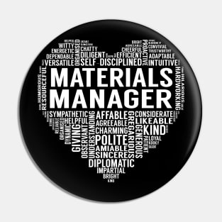 Materials Manager Heart Pin