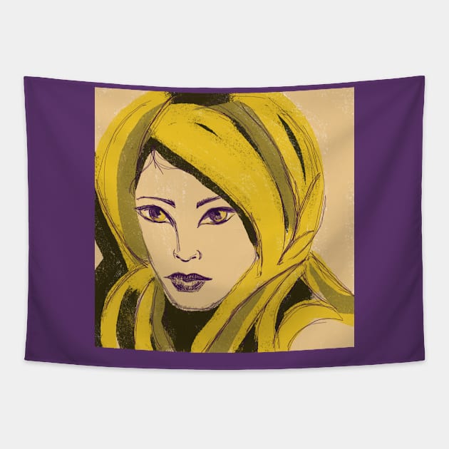 Asian  girl Tapestry by Ganna_Panna