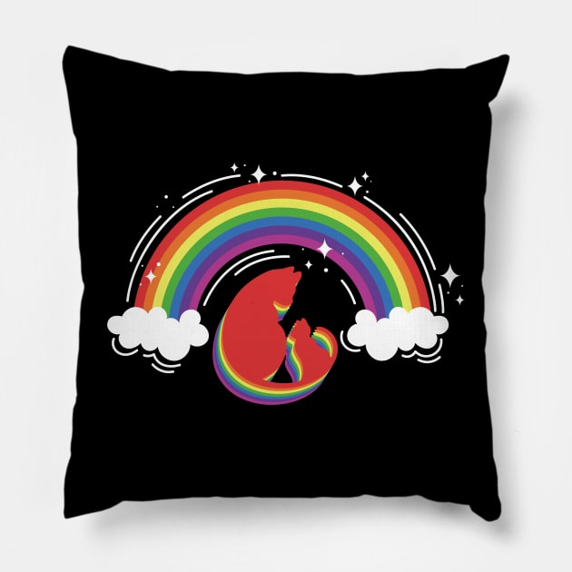 Rainbow Cats Pillow by Pittih