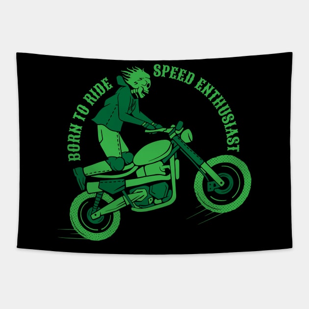 Born to ride motorcycle retro design Tapestry by noorshine