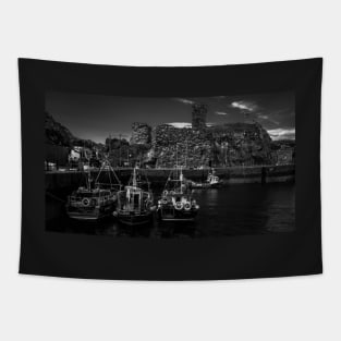 Dunbar Boats And Castle Ruins Tapestry