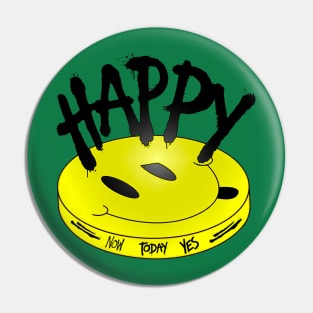 Happy emoji today and always. Smiling retro emoticon. Happy smile and good vibes. Pin