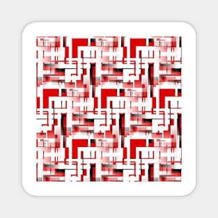 Pattern with lines white red Magnet